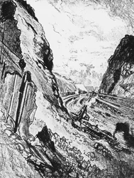 Der Schnitt in Richtung Culebra, Platte XV aus 